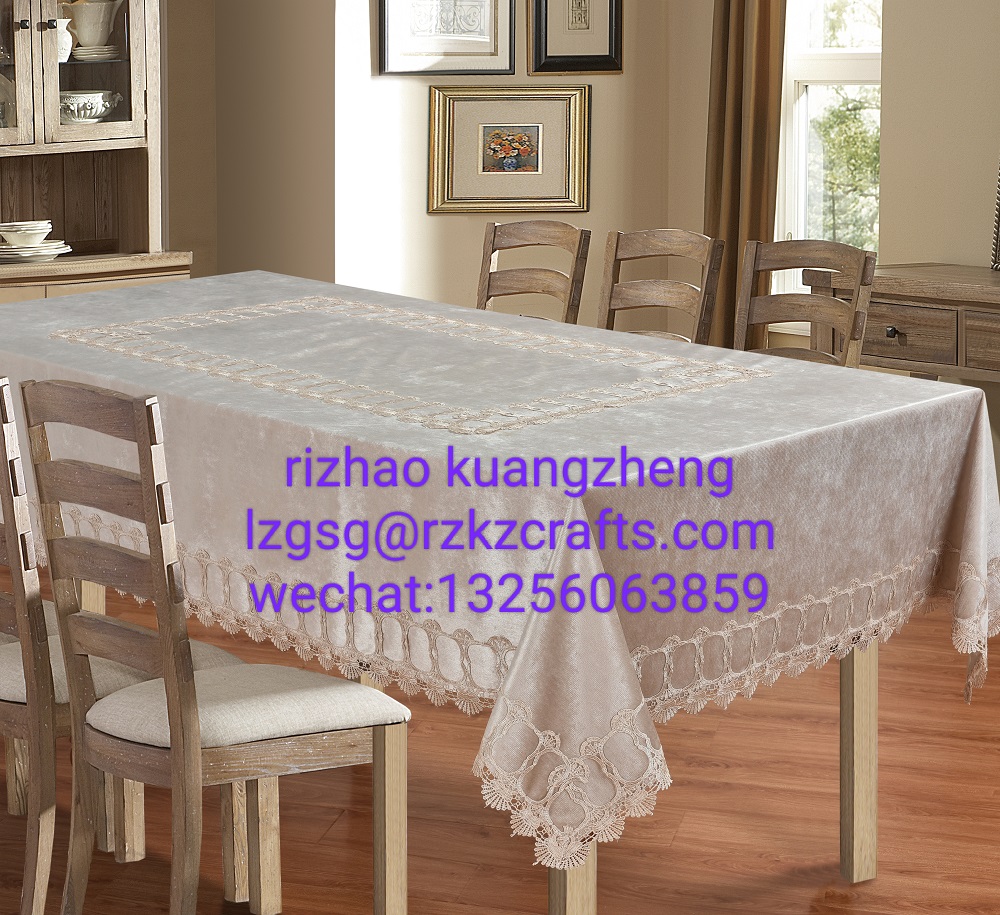 Satin Lace Embroidered Tablecloth