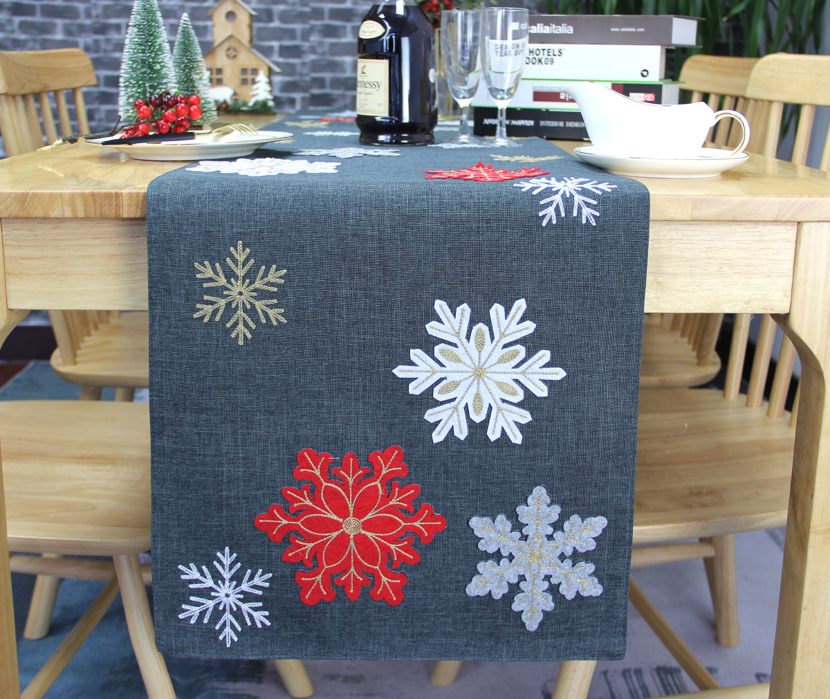 Christmas Embroidered Table Runner