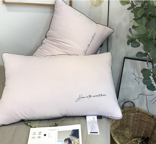 48x74 CM Polyester Filling Double Pillow with 3D Embroidery