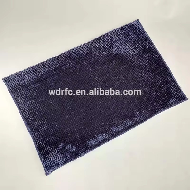 High Quality Shiny Chenille Lurex Yarn Non-Slip Bath Rugs and Area Mats