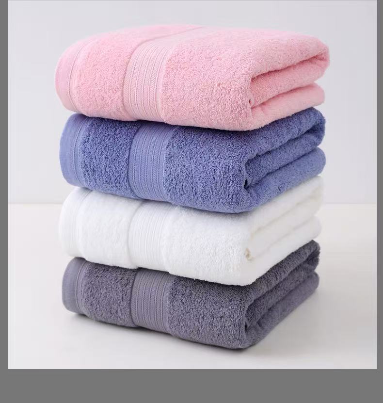 Solid Color 100% Cotton Bath Towel with Jacquard and Dobby Designs