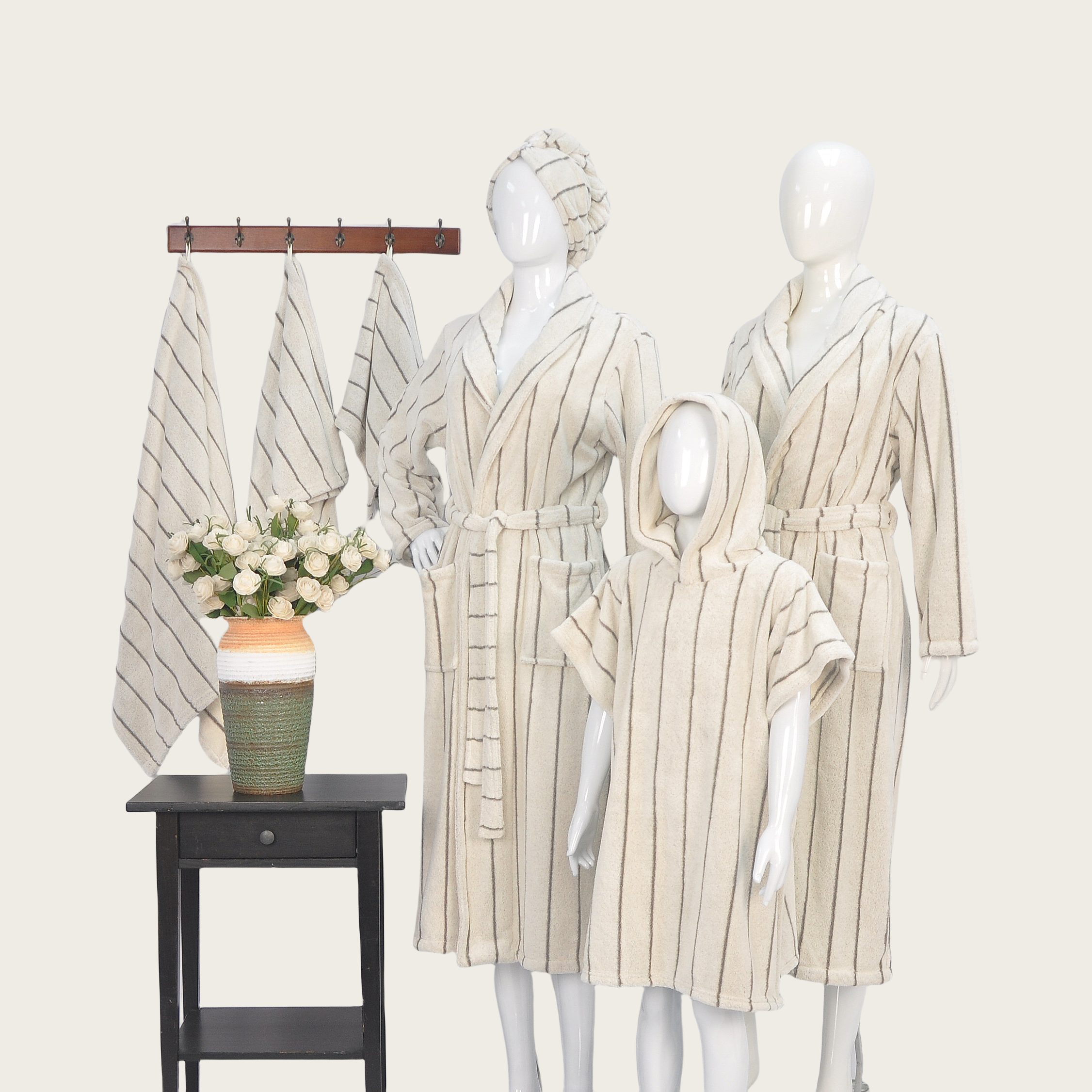 Coral Fleece Jacquard Bathrobe