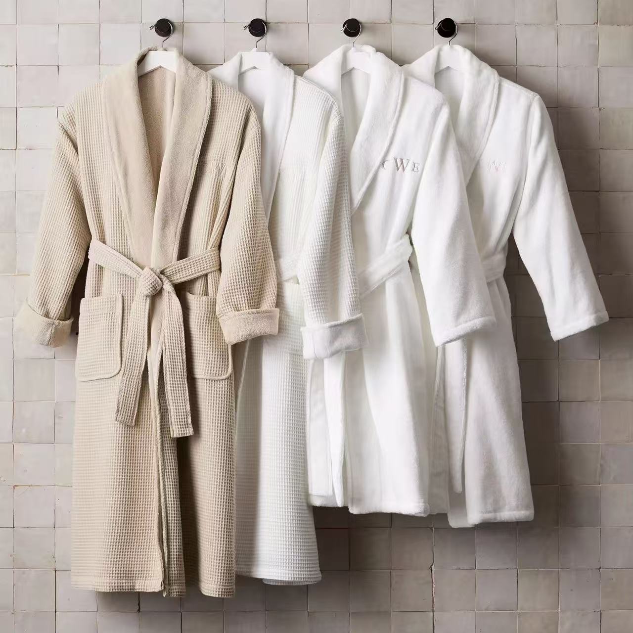 Wholesale 100% Cotton Waffle Bathrobes for Hotels, Spas, and Home