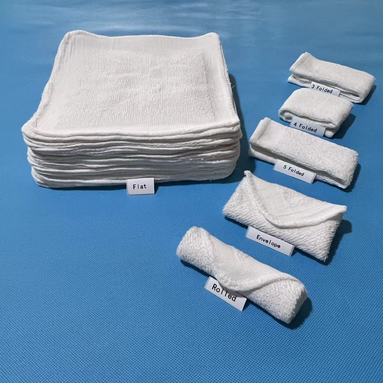 Bulk Folded Cotton Towels for Individual Packaging