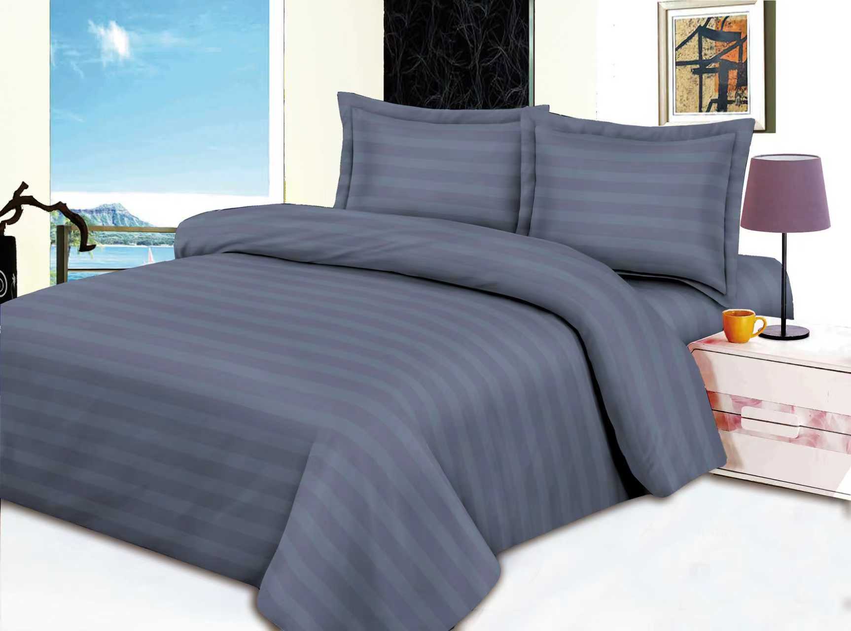 Hotel Wide Satin Stripe Bed Sheet