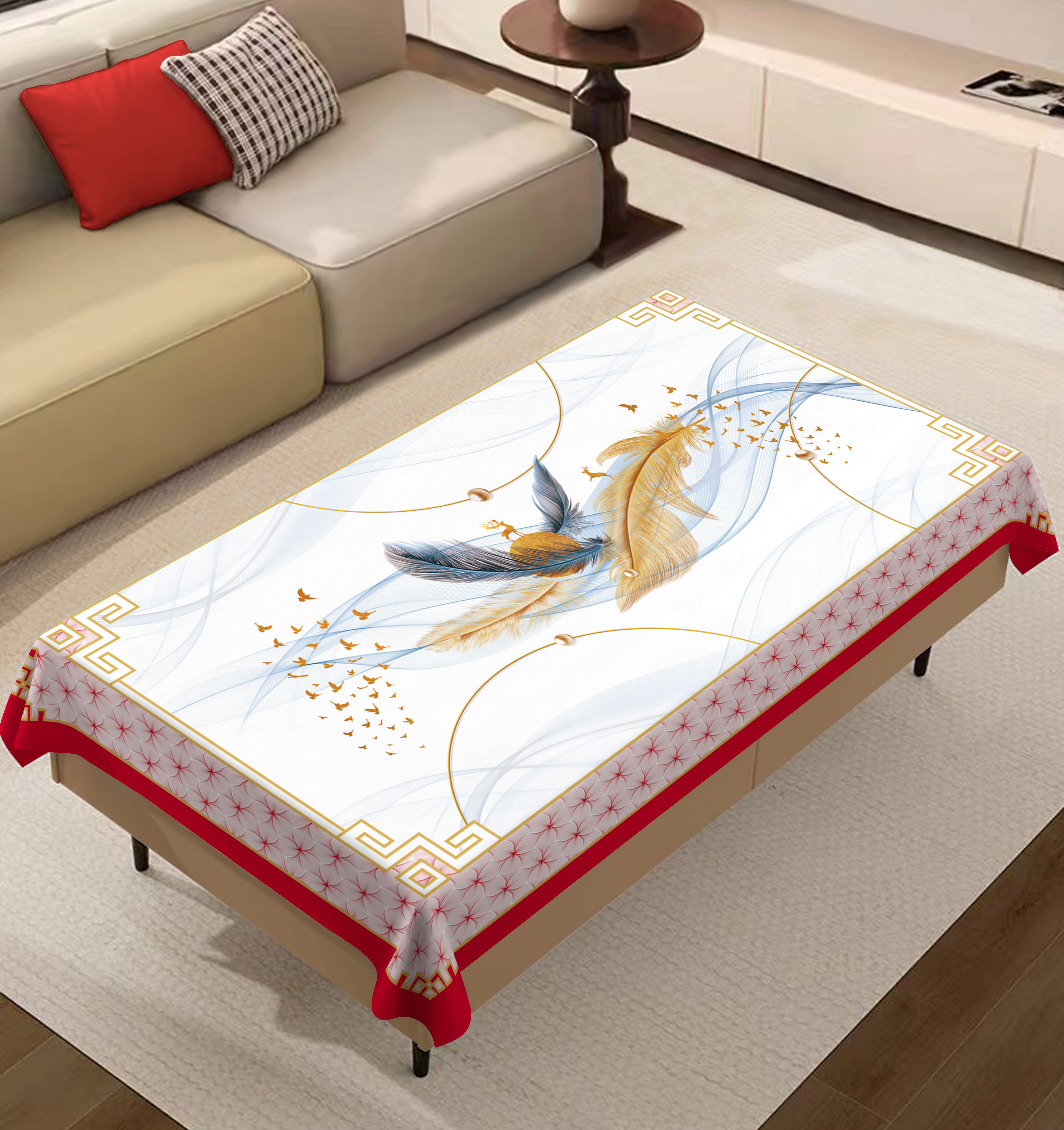 PVC Heat Transfer Printed Tablecloth with Yarn Backing