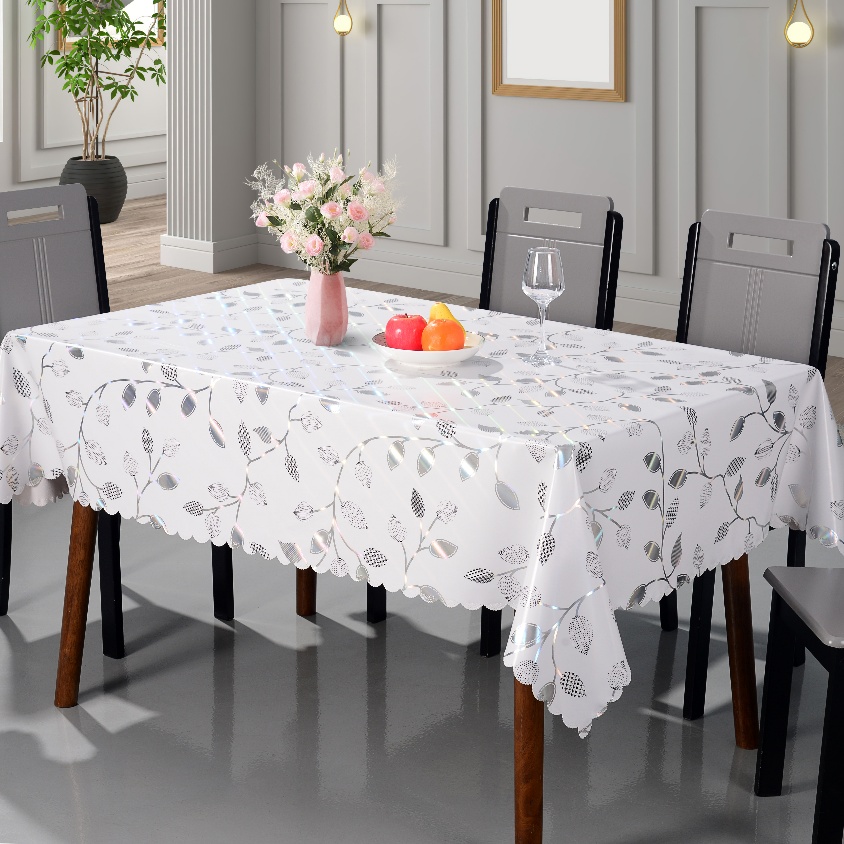 PU Leather Tablecloth with Gold Butterfly Edge Printing
