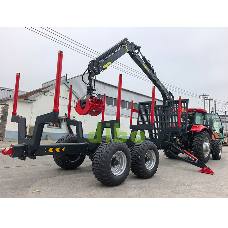 DIBO 8.5m Hydraulic Timber Crane with 16-ton Log Trailer