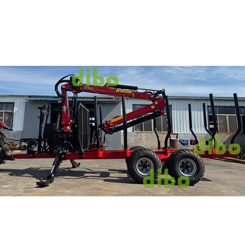 DIBO 7m Hydraulic Timber Crane with 10ton Log Trailer