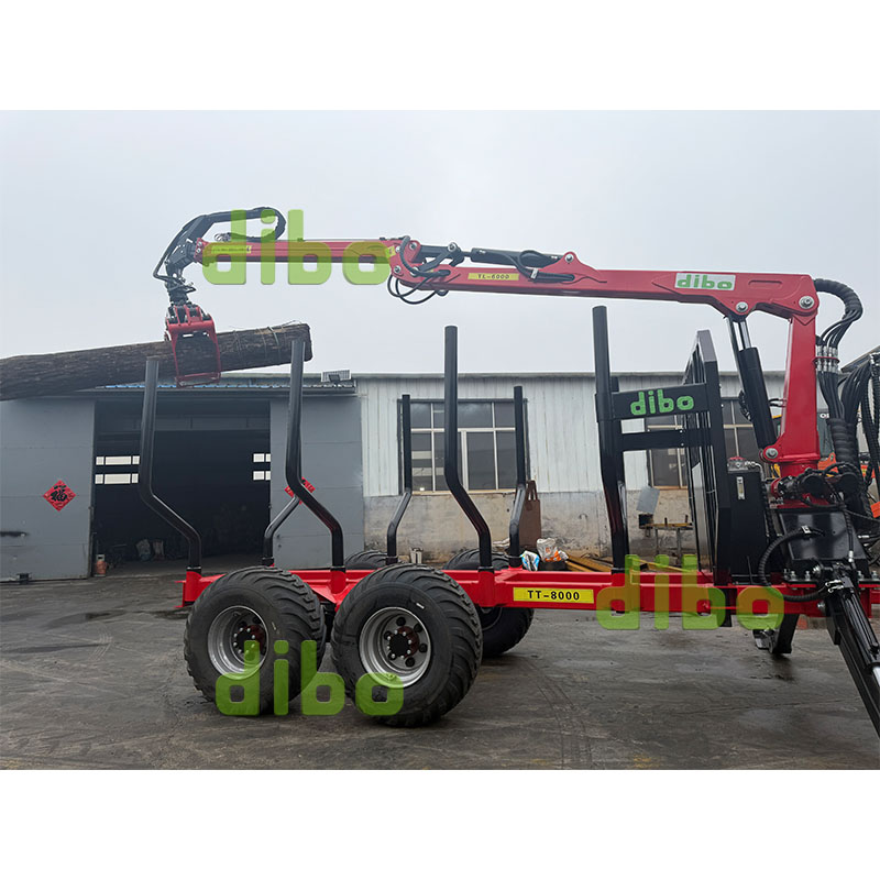DIBO Heavy Duty Forestry Forwarding Trailer with 7.8m Crane