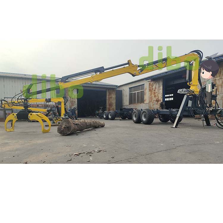 DIBO 6.5m Hydraulic Boom Forestry Grapple Trailer
