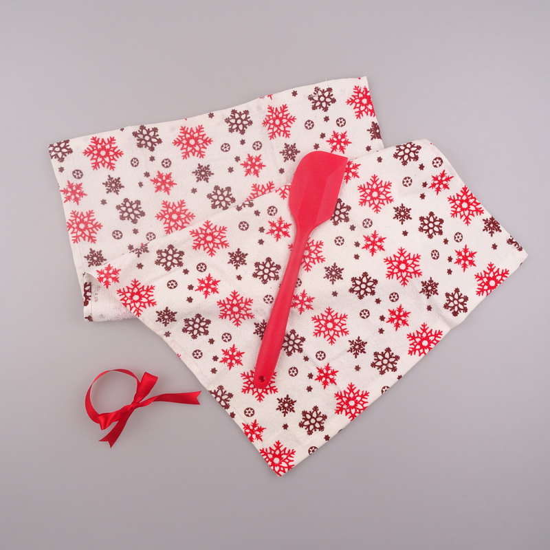 Summer Design Printed Cotton Kitchen Towel and Spatula Gift Set