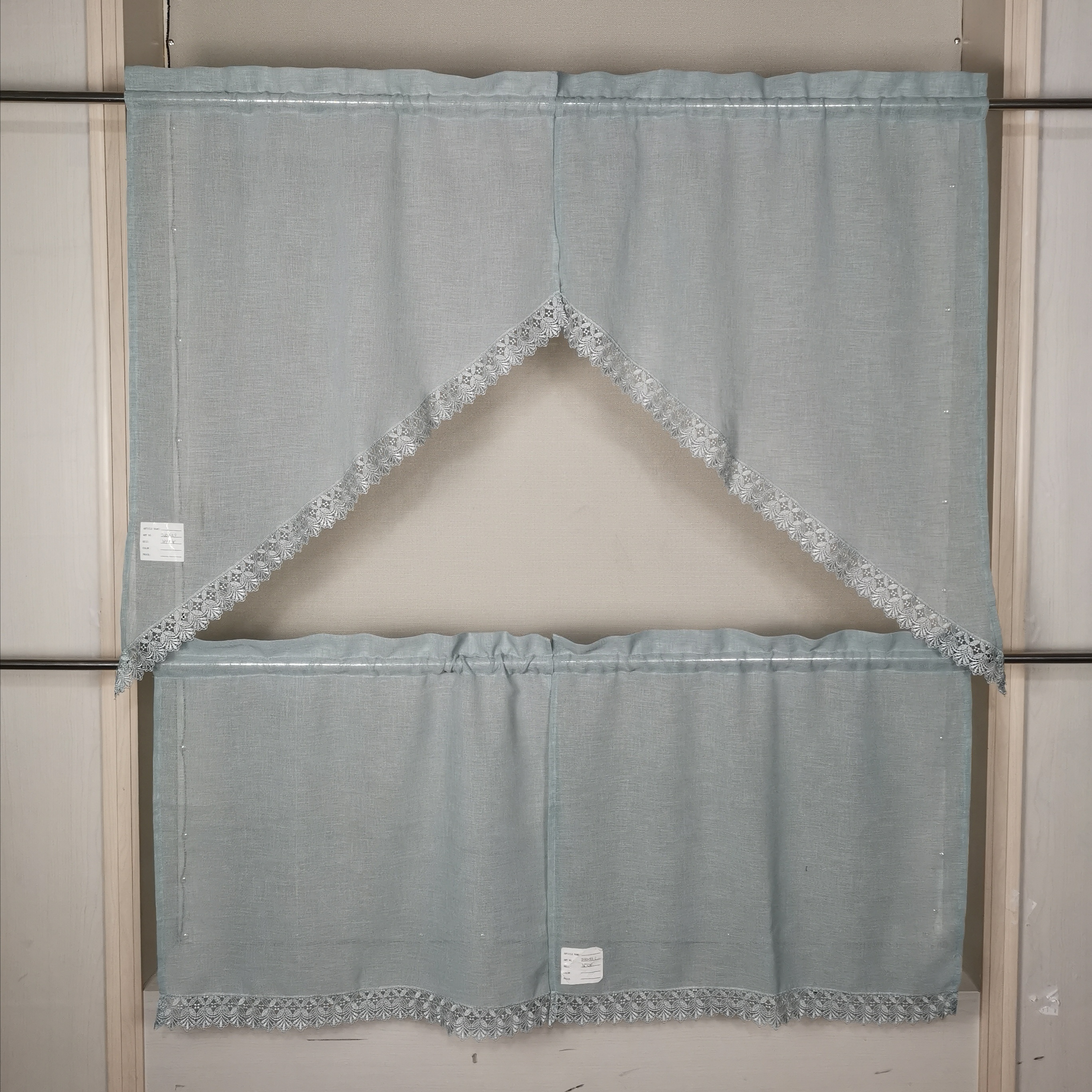 Polyester Sheer Macrame Kitchen Curtain