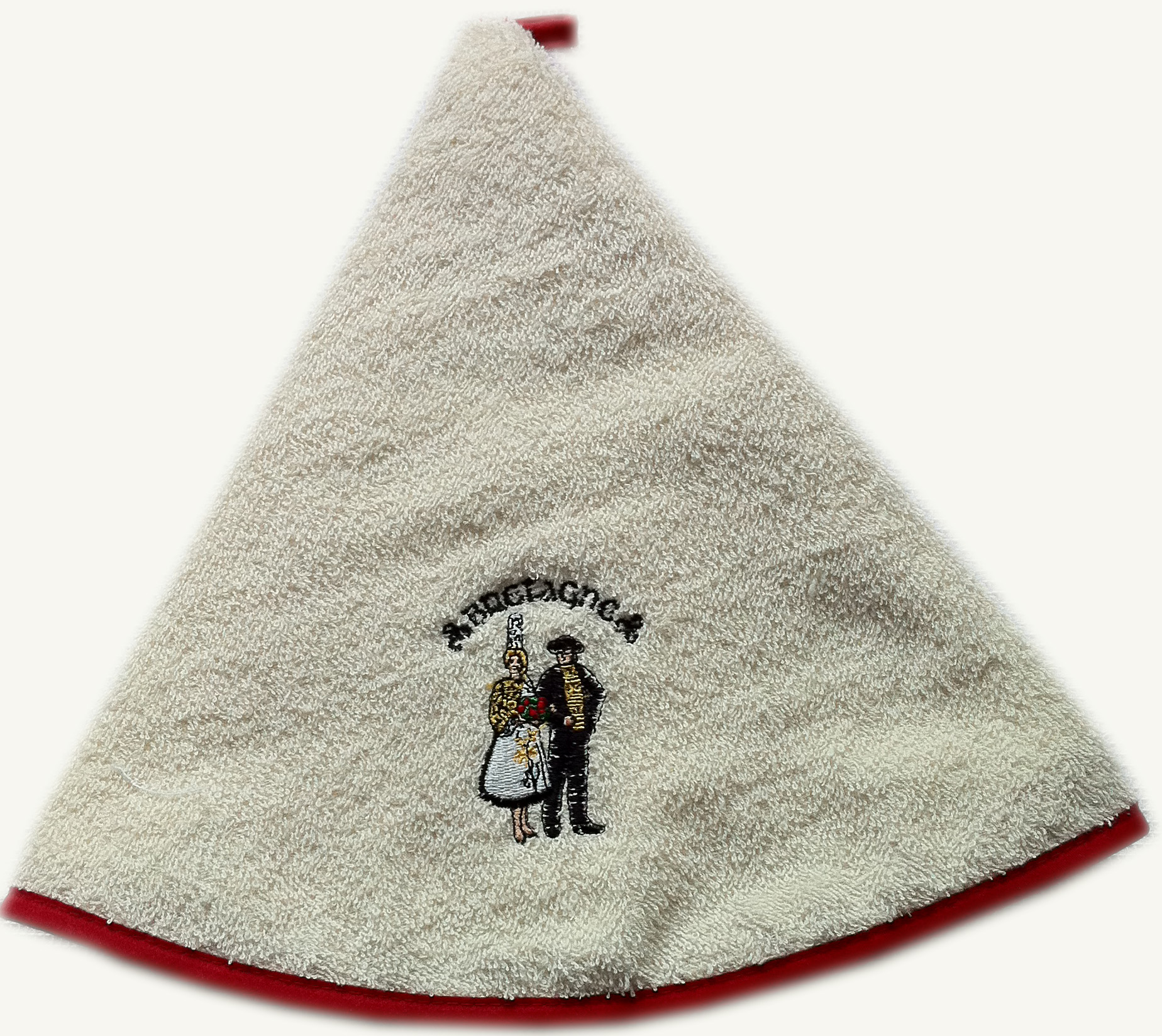 Round Cotton Towel with Embroidery
