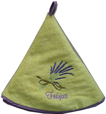 Round Cotton Towel with Embroidery