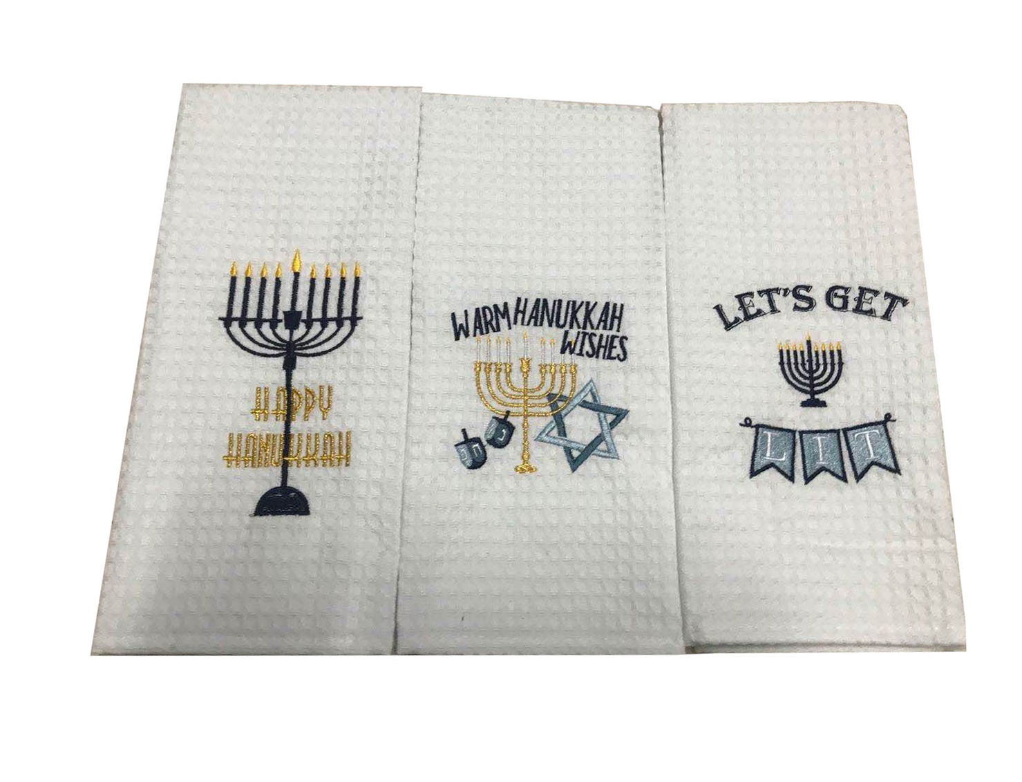 Embroidery Waffle Kitchen Towel