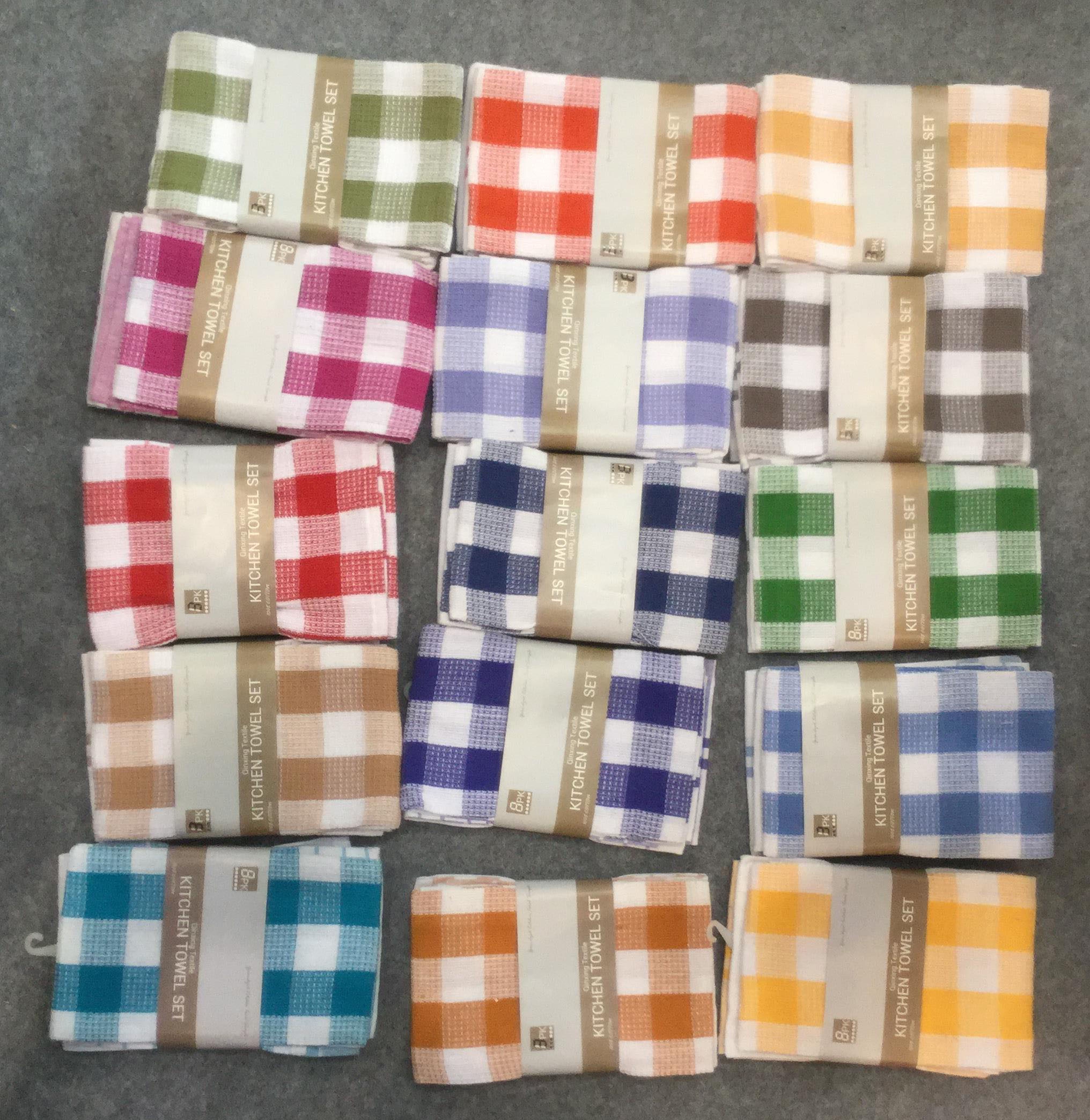 Cotton Kitchen Towels Set - Tea Towels, Dish Cloths