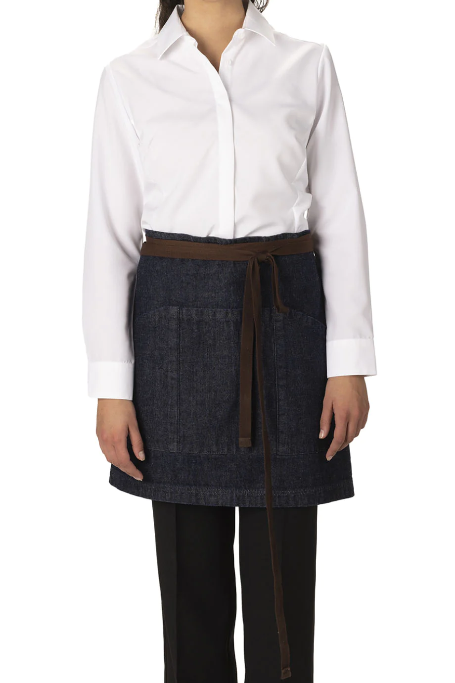 Cotton Denim Stripe Bistro Apron for Bar Waiters and Servers