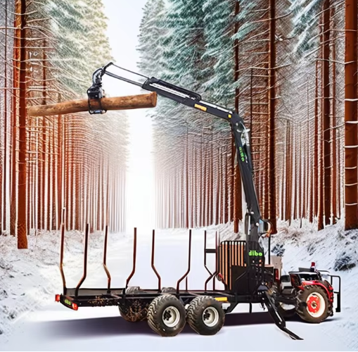 DIBO 12tons Forestry Log Loader Timber Trailer with Grapple