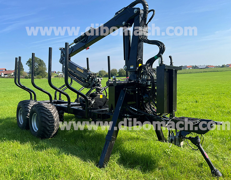 DIBO 10-ton Forestry Log Loader Crane Trailer for Tractor