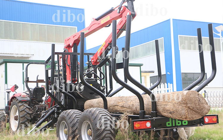 DIBO 6-ton Forestry Timber Grapple Loader Trailer