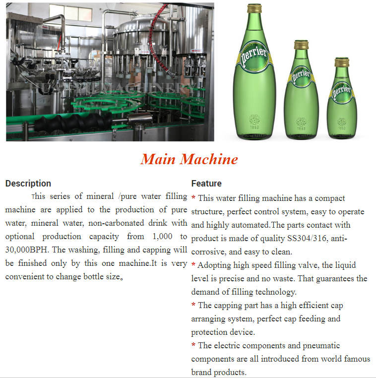 Custom Mineral Water Bottling Plant Machine for Glass Bottles