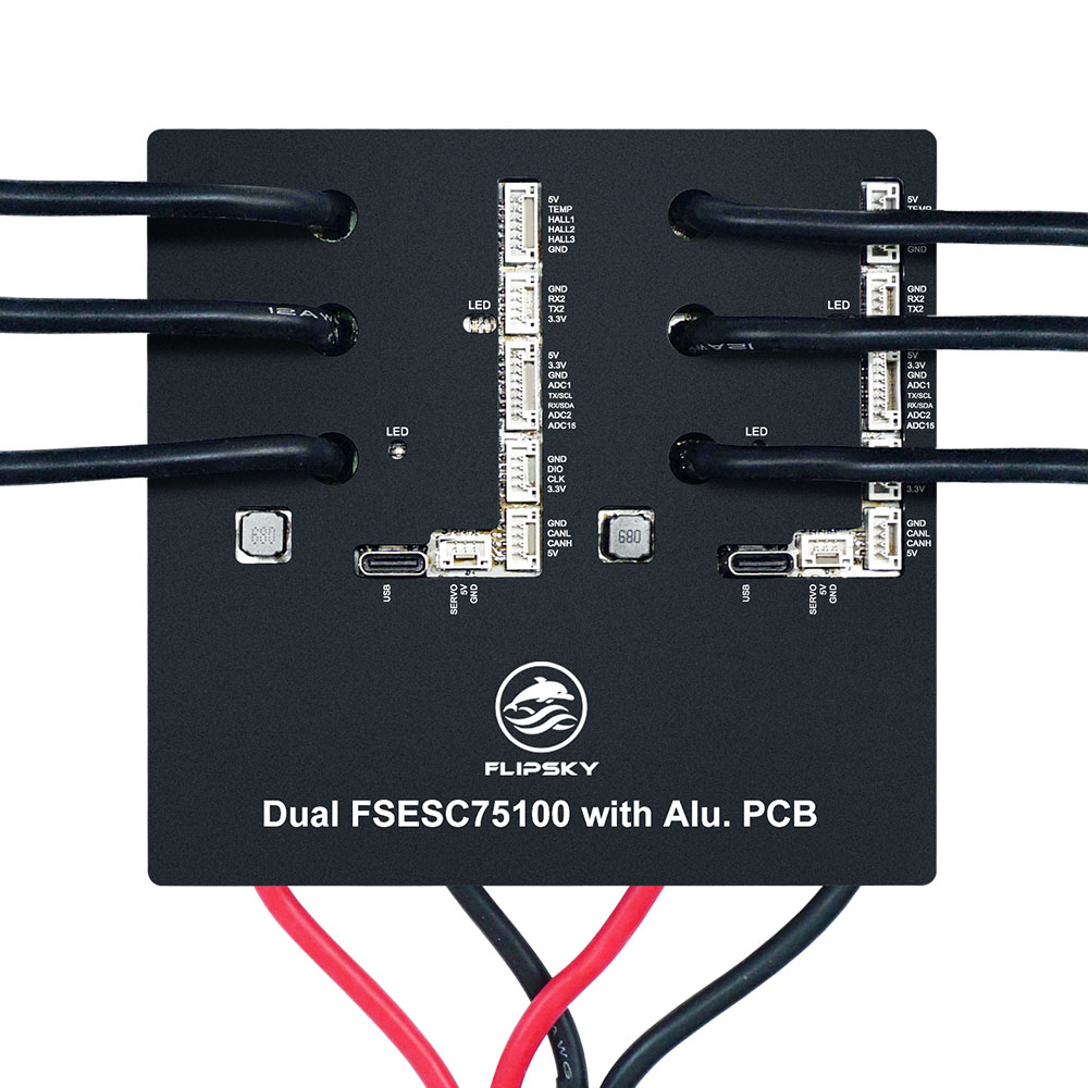Flipsky 100A 75V Dual FSESC 75100 Aluminum PCB Controller