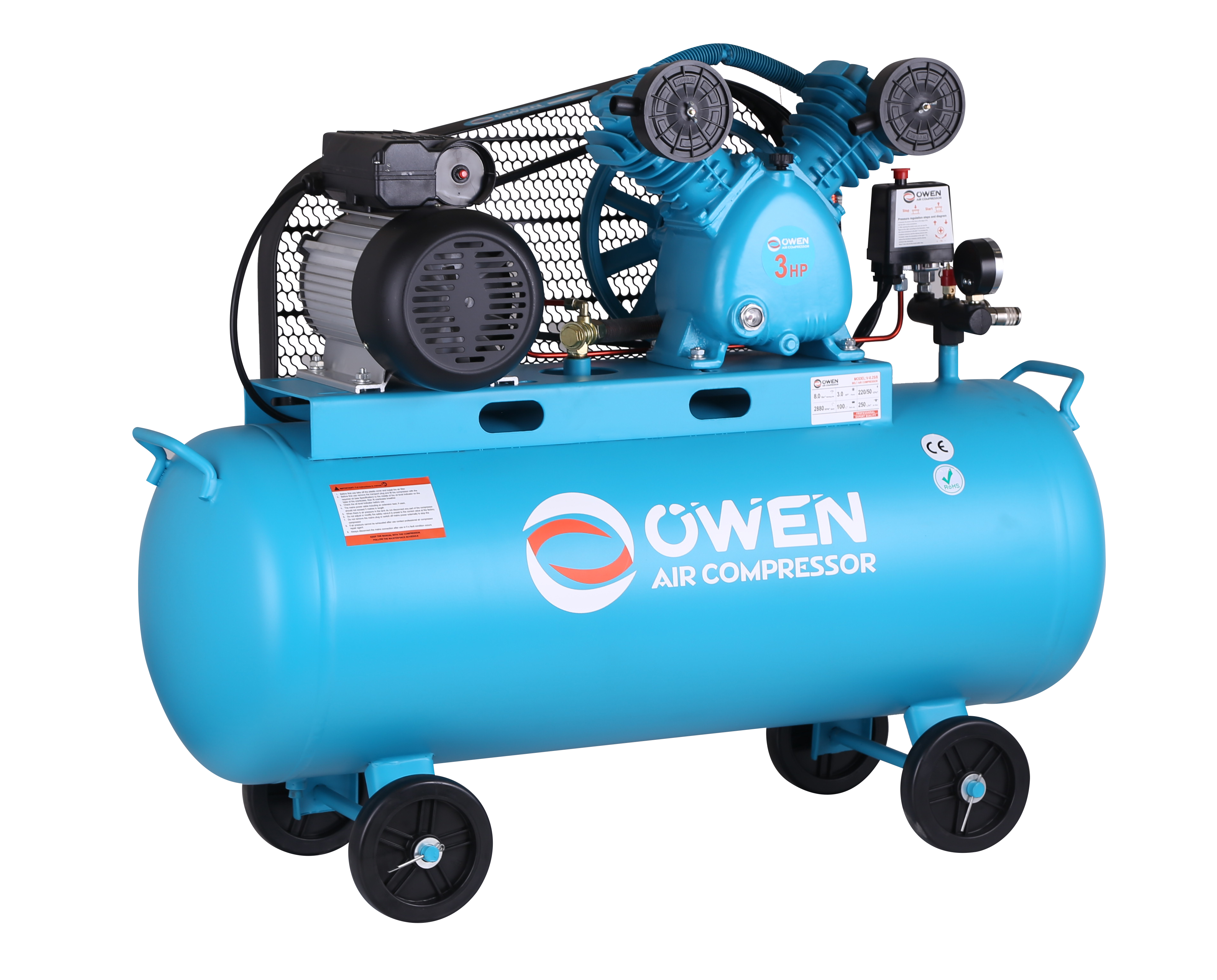 Owen Belt Air Compressor - Single or Three Phase, Customizable