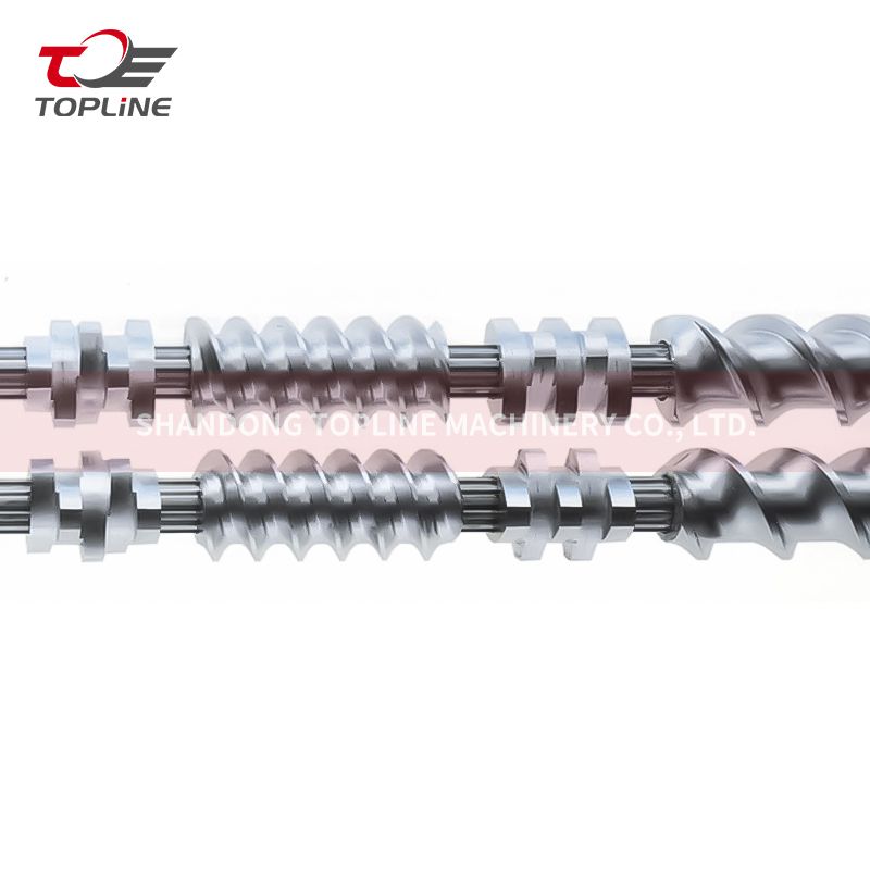 Core Shaft for Twin Parallel Screw Elements and Segmented Barrel