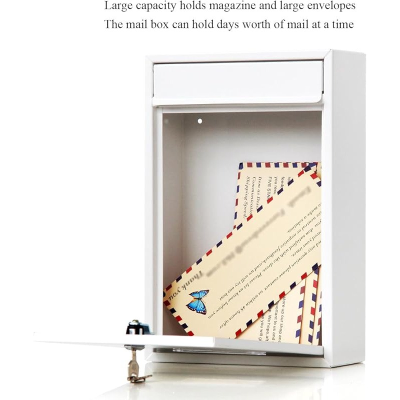Outdoor wall mounted white office mailbox