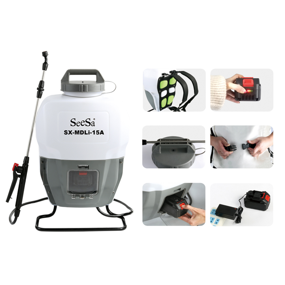 Seesa 15L Lithium Battery Knapsack Electric Fertilizer Sprayer with Elastic Wand