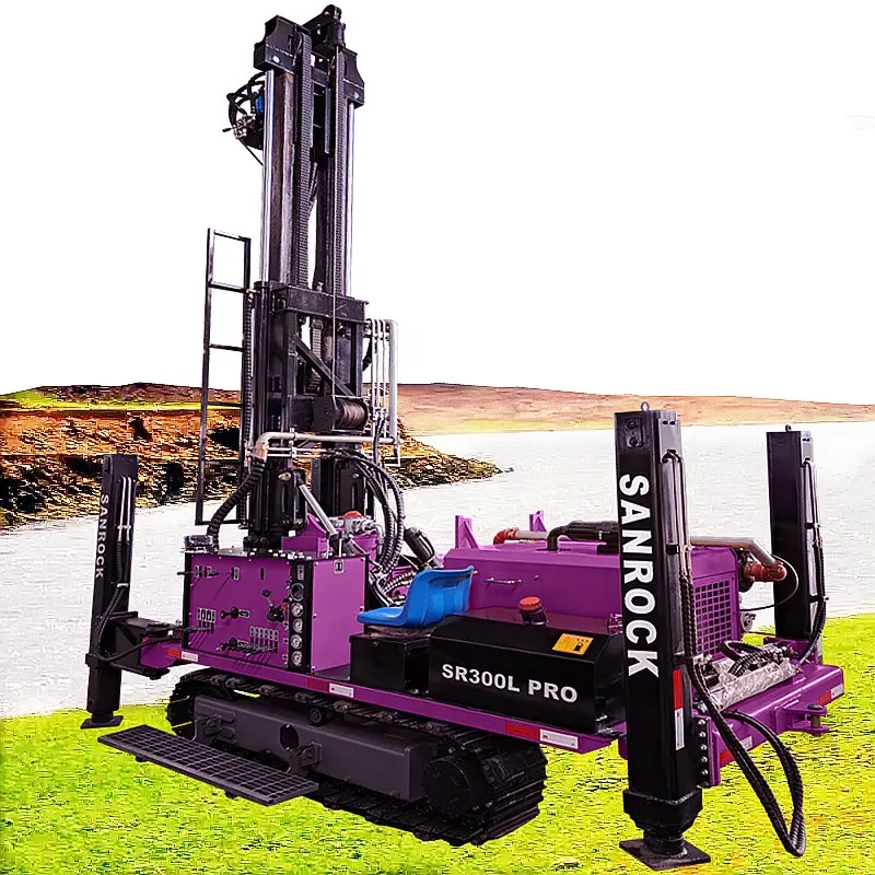 Portable Hydraulic Water Well Drilling Rig with 92KW Diesel Engine