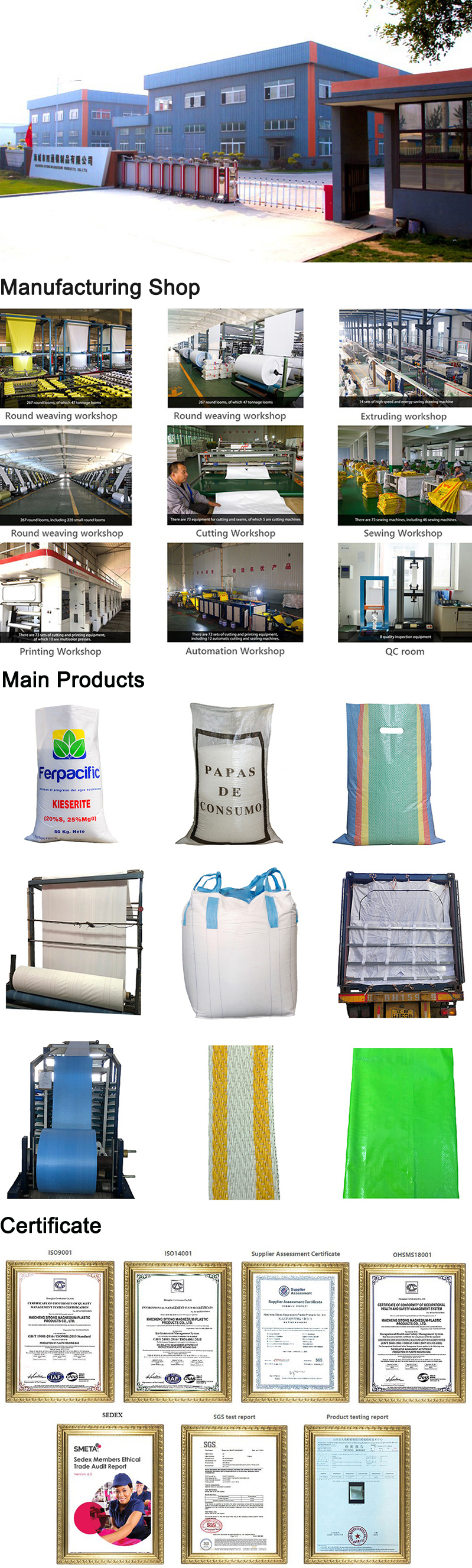 Polypropylene Woven FIBC Bulk Bags for Sand, Cement, Coal, Rice, and Sugar