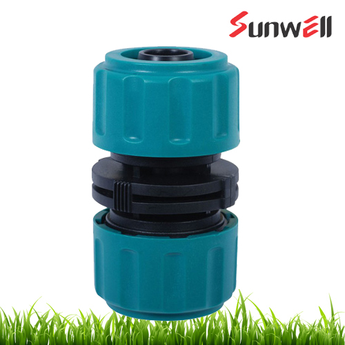 Plastic Hose Connector with Shut-off and Repair Function
