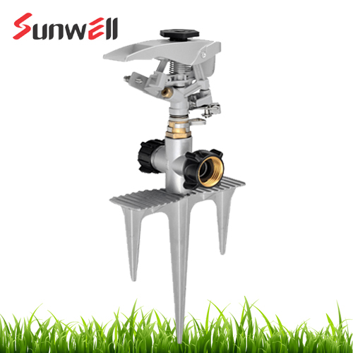 Metal Impulse Sprinkler with Metal Step Spike