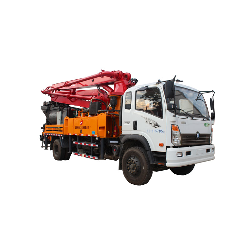 45m truck-mounted boom concrete pump with mixer