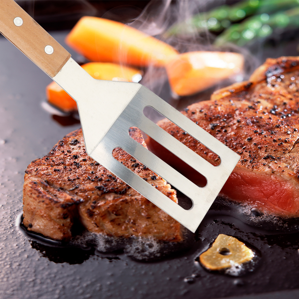 Hip-home Barbecue Grilling Utensil Set with Wood Handle
