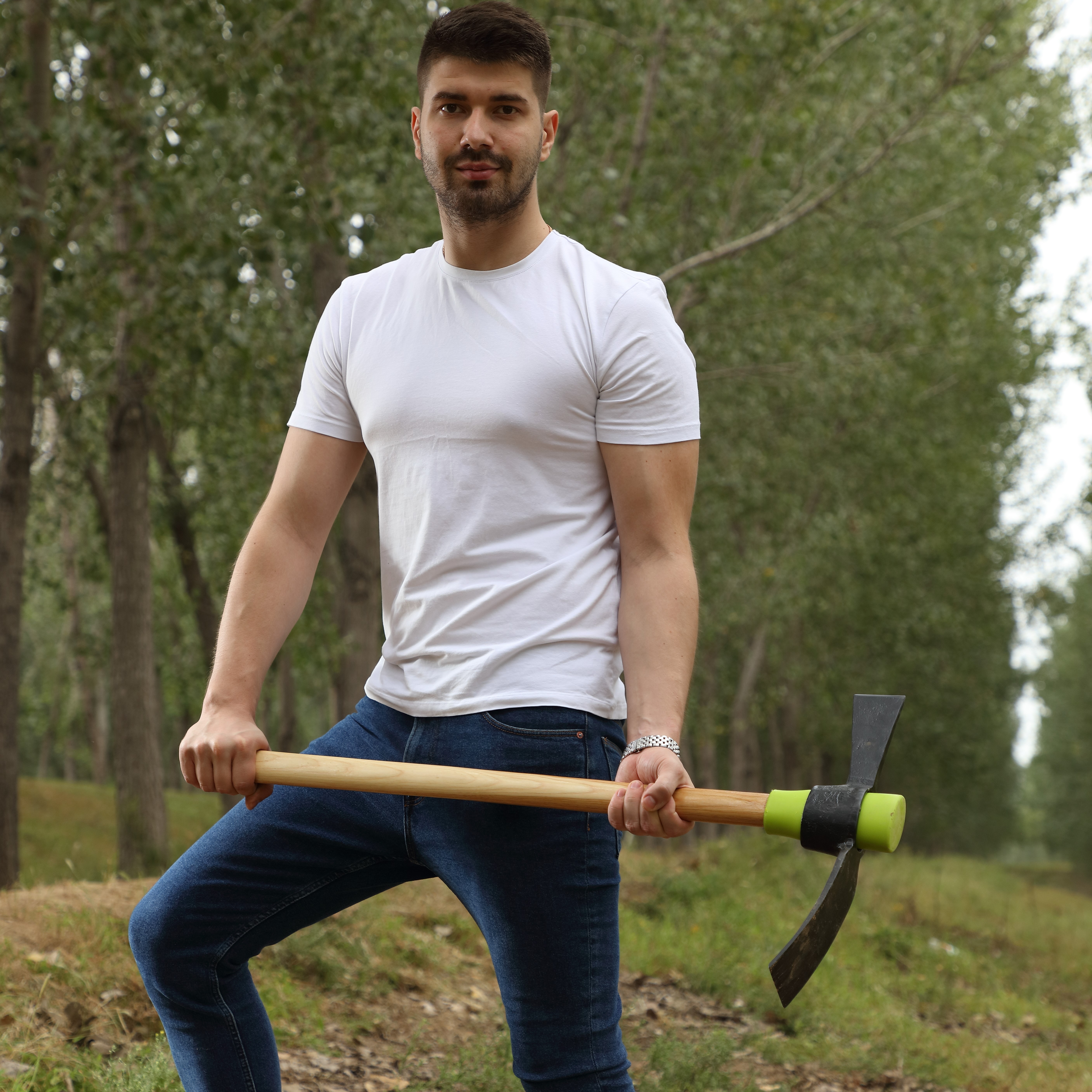 Pangu Tools Mattock P407 5LB with Hickory Handle