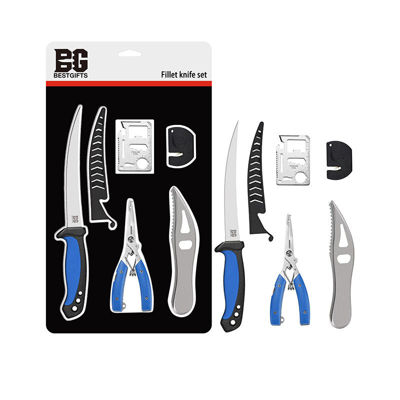 5-Piece Fillet Knife Kit with Multi-Function Pliers and Sharpener
