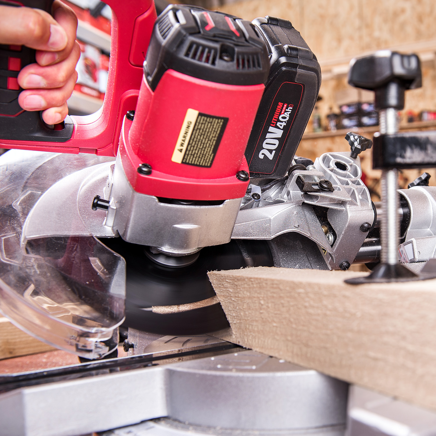 WORCRAFT 20V Cordless Double Bevel Sliding Compound Mitre Saw with Laser Guide