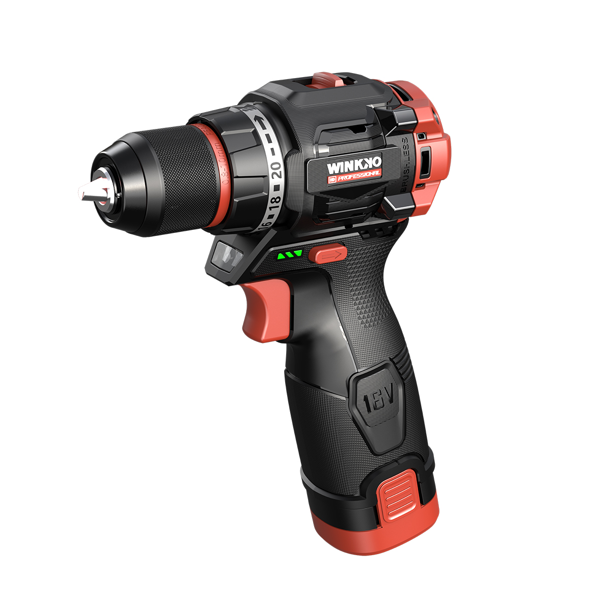 16V Cordless Drill with 55Nm Torque and Keyless Chuck