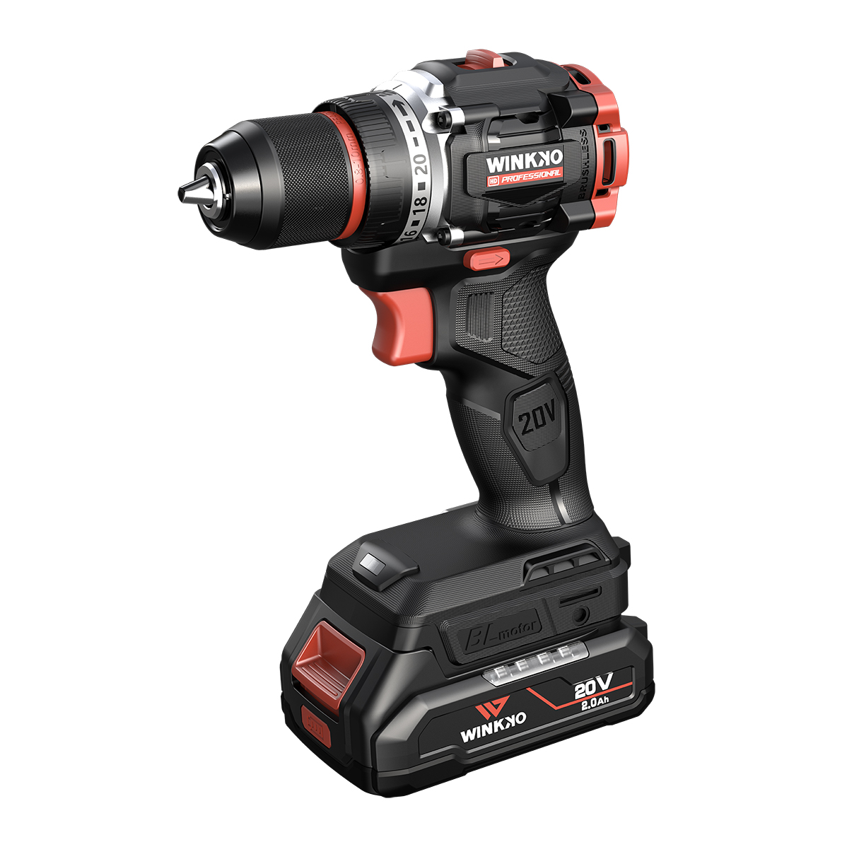 20V Cordless Drill with 65Nm Torque and Keyless Chuck