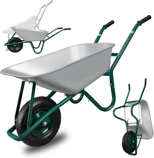 Galvanized Construction and Gardening Wheelbarrow