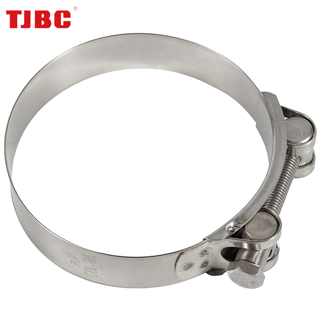 Single bolt heavy duty hose clamp for trucks