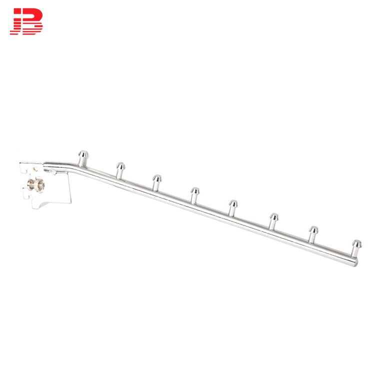 Sloped display hook for columns