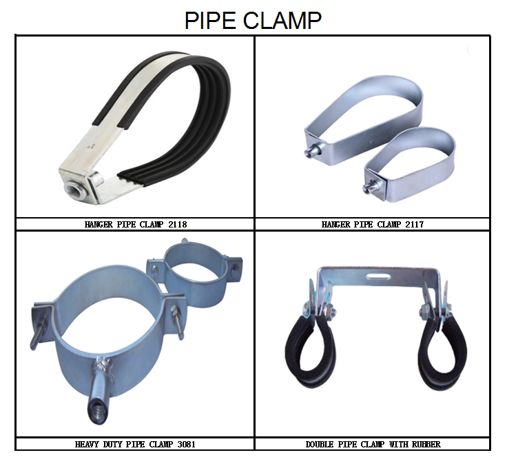Heavy Duty Pipe Clamp with Rubber