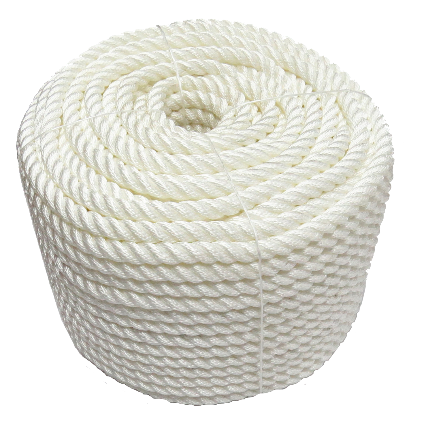 White 3-Strand Polyester Multifilament Silk Twisted Rope
