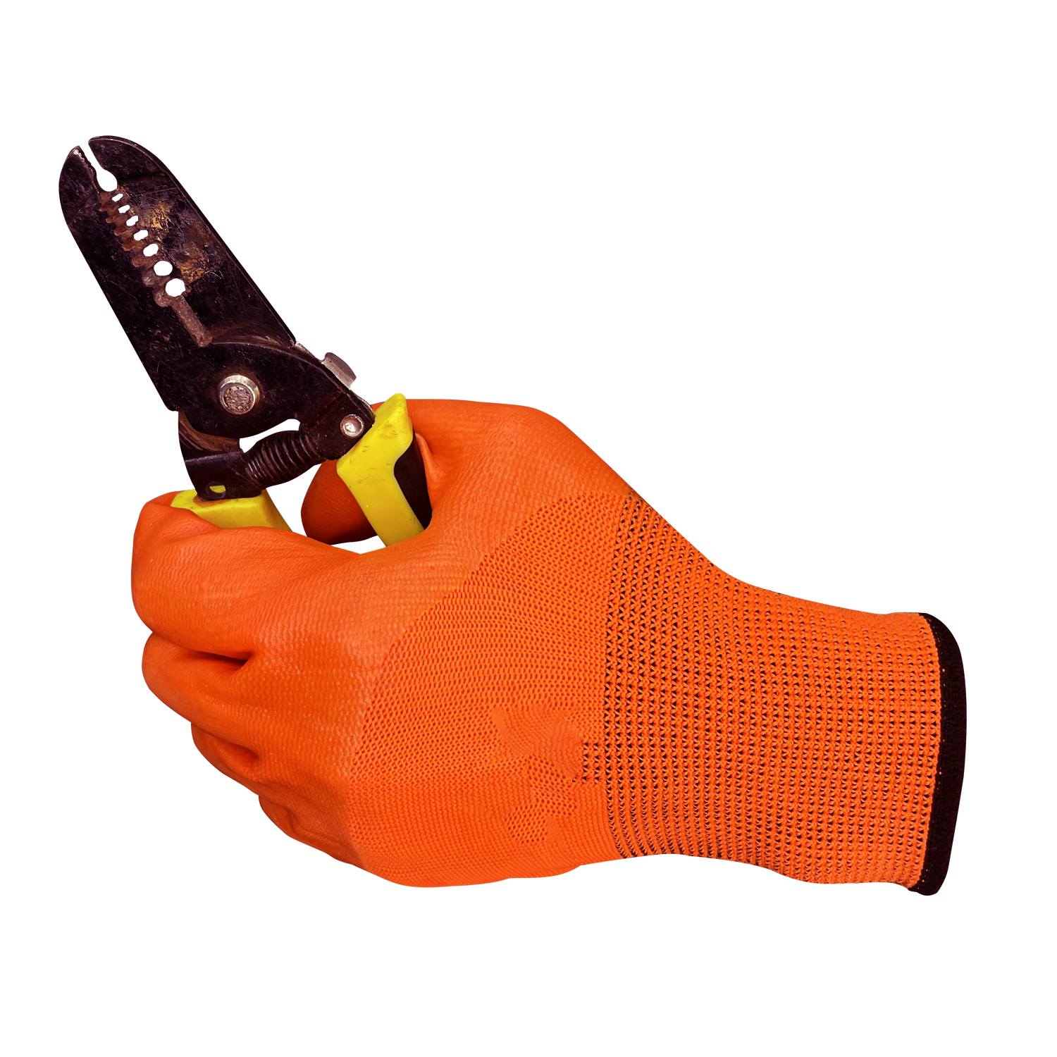 Zhongshang 13G Cotton Liner Double Dipped Orange Latex Coated Industrial Work Gloves