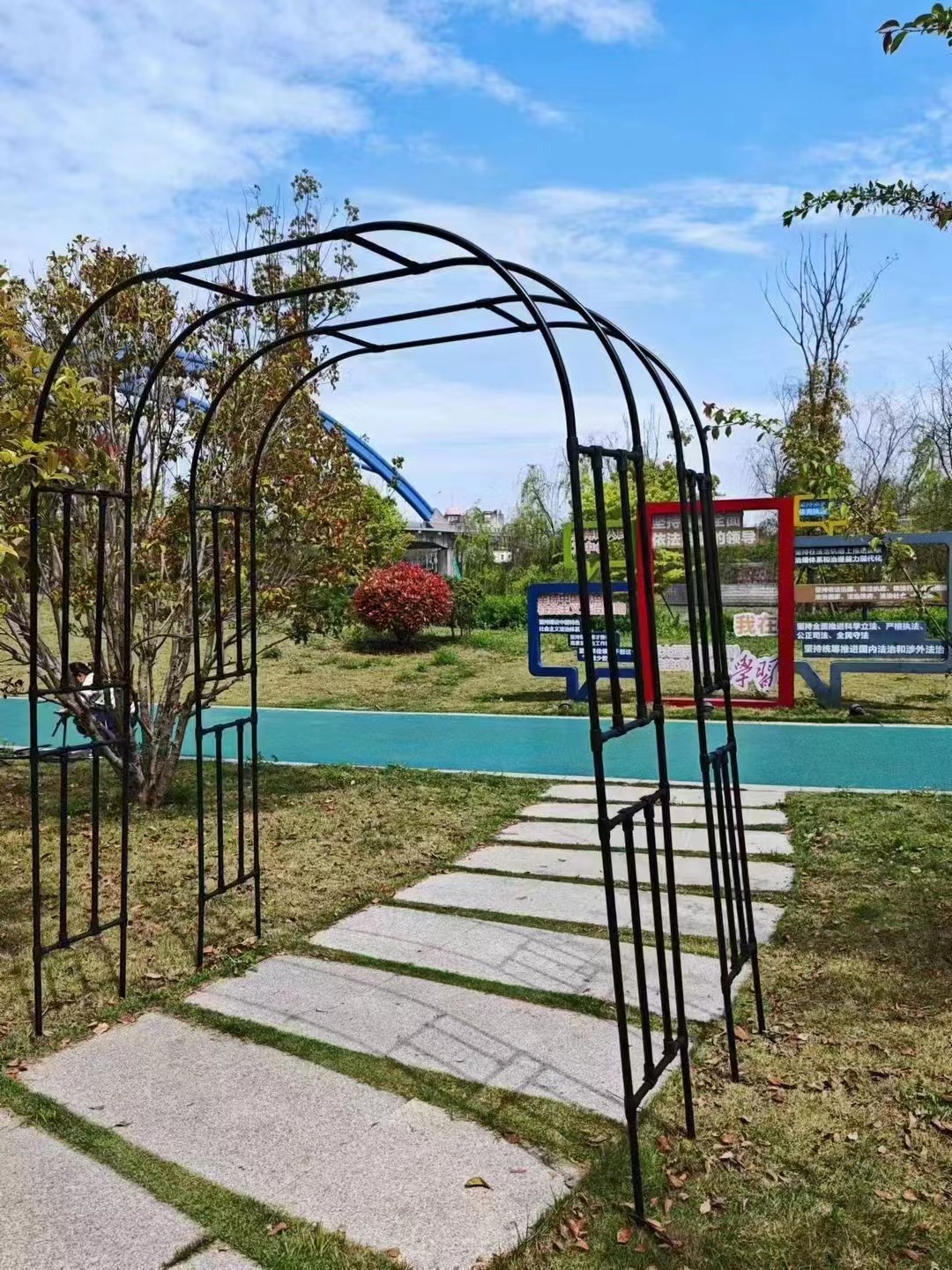 Tomato cage garden arch
