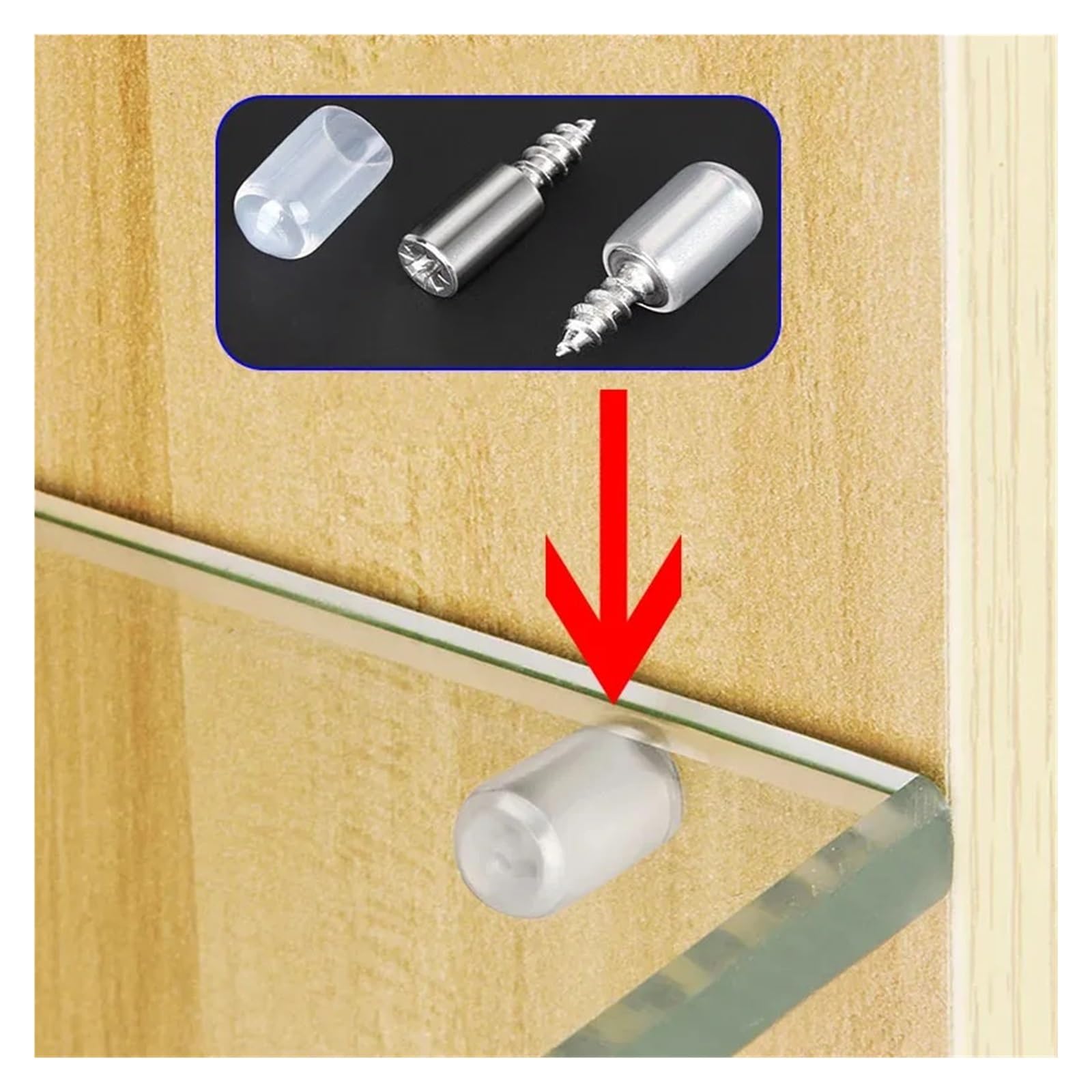 Self-tapping Rod with Transparent Plastic Sleeve for Shelving and Brackets